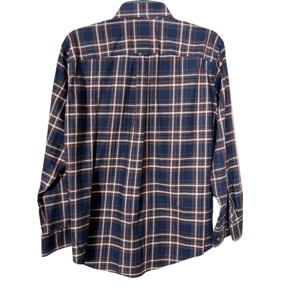 Cabela's Men’s Long Sleeve Blue Brown White Plaid Button Down Shirt Size Medium - Picture 2 of 6